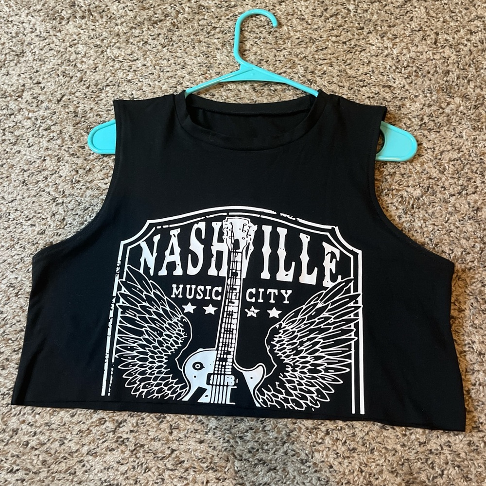 Black Nashville Music City Kids Tank Top
